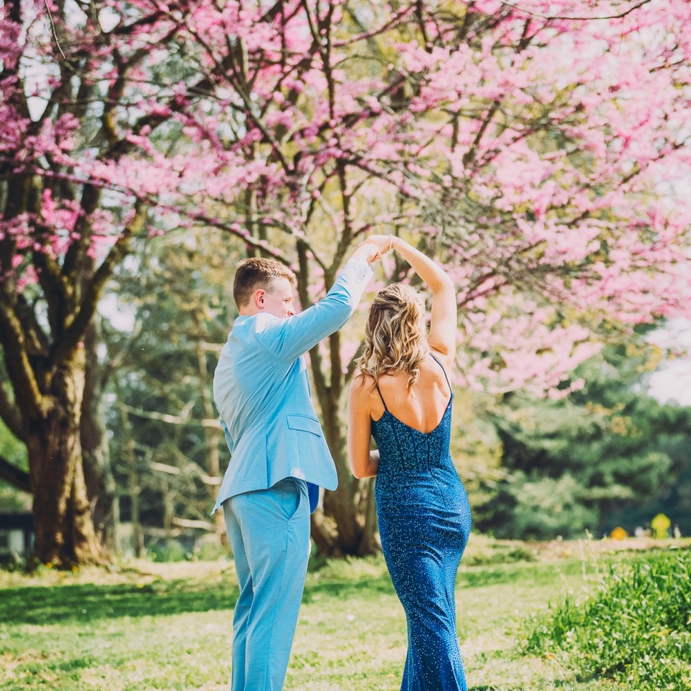 Sherri Hill Blue Prom Dress